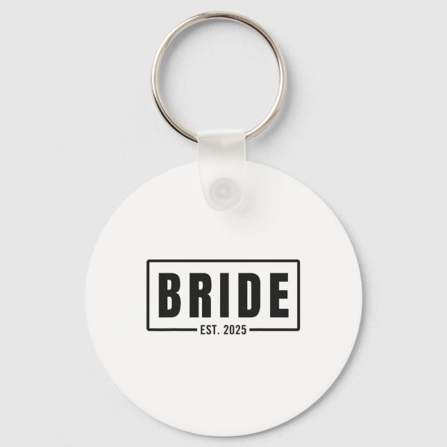 Bride Est. 2025 Future Wife Engagement Bachelorett Keychain (Front)
