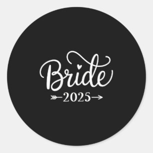 Bride Est 2025 Married Wedding Bridal Party Bachel Classic Round Sticker