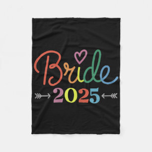 Bride Est 2025 Married Wedding Bridal Party Bachel Fleece Blanket