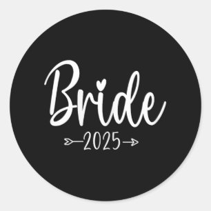Bride Est 2025 Wedding Bridal Party Bachelorette B Classic Round Sticker