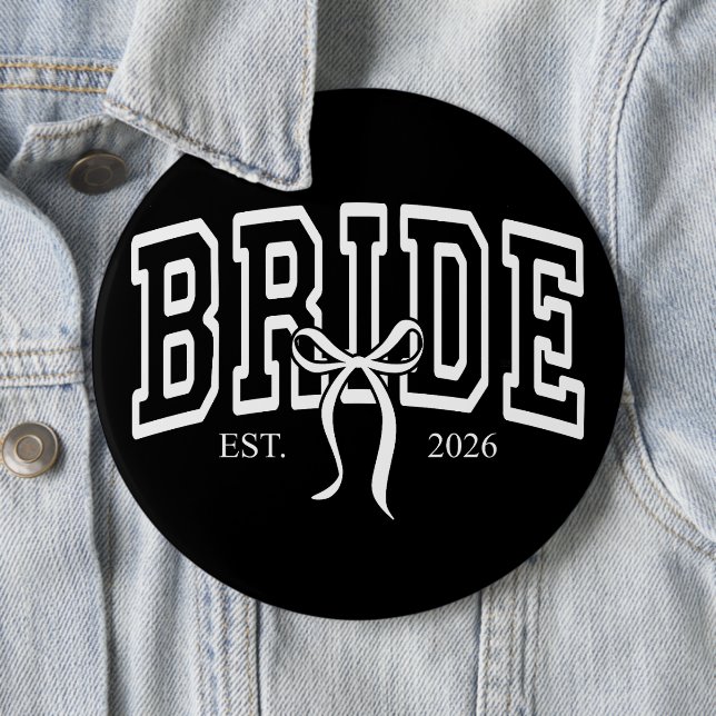  Bride Est 2026 6 Inch Round Button (In Situ)