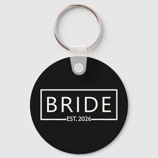 Bride est 2026 bridal shower wedding bachelorette keychain (Front)