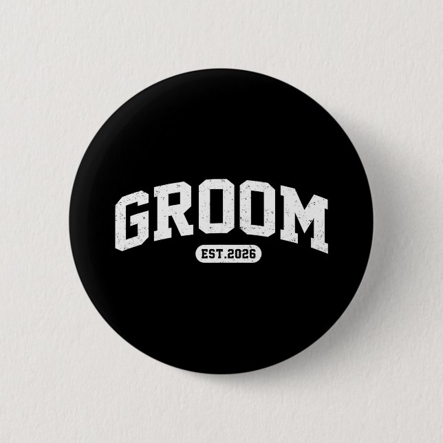 Bride est 2026 bride and groom 2026 matching 2 inch round button (Front)