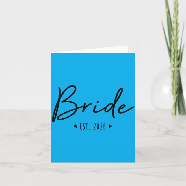 Bride Est 2026 Bride And Groom 2026 Matching Card (Front)