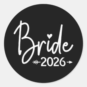 Bride est 2026 married wedding bridal party classic round sticker