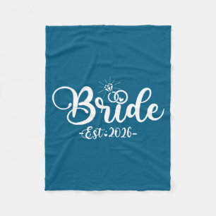 Bride est 2026 matching groom engagement wedding fleece blanket