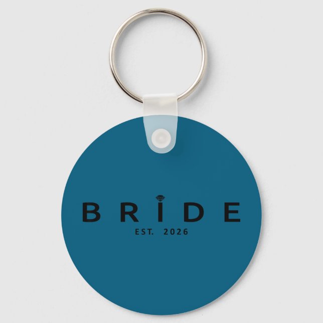 Bride est 2026 wedding bridal shower bachelorette keychain (Front)