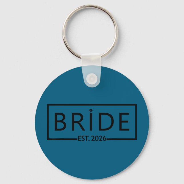 Bride est 2026 wedding bridal shower bachelorette keychain (Front)