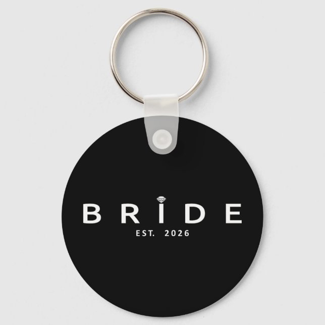 Bride est 2026 wedding bridal shower bachelorette keychain (Front)