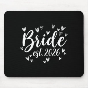 Bride est 2026 wedding newlywed bride groom party mouse pad