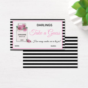 Bride & Family Parisian Theme Shower Game  Cards