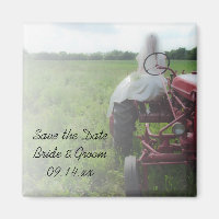 Bride Farm Tractor Country Wedding Save the Date