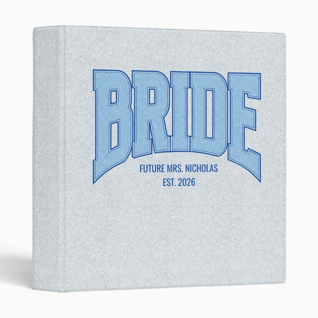 BRIDE Faux Glitter Wedding Planner Organizer Binder (Front/Spine)