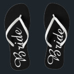 Bride Flip Flops<br><div class="desc">Black and white flip flops for the bride.  Click the "Customize it!" button to add text and more!</div>
