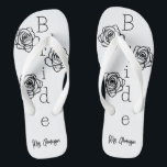 Bride Flip=Flops with Custom Name Flip Flops<br><div class="desc">Introducing our Bride Flip-Flops, custom-designed for the special day or honeymoon! These flip-flops blend comfort with personalization, featuring the bride's name elegantly scripted along the bottom. Perfect for beach weddings or as a comfy switch from heels at the reception, these flip-flops add a personal and stylish touch to the bride's...</div>