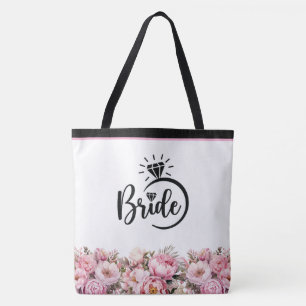 Bride Floral Peonies Imprimer Sac fourre-tout