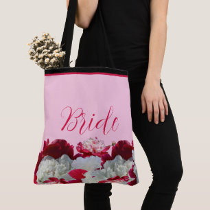 Bride Floral Peonies multi Print Tote Bag