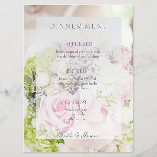 Bride Flower Bouquet modifiable menu mariage (Devant)