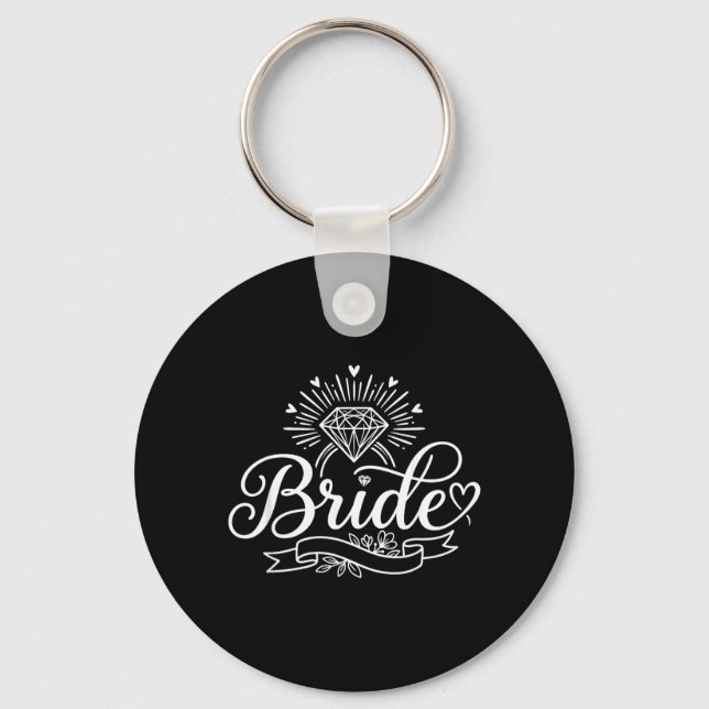 Bride Funny Bachelorette Party Bridal Engaged Keychain (Front)