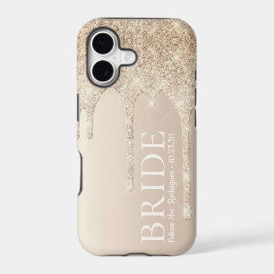Bride Future Mrs Gold Glitter Drip