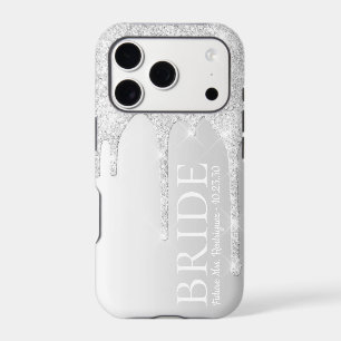 Bride Future Mrs Silver Glitter Drip