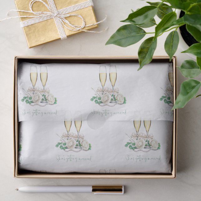 Bride Garden Golf Wedding 'She's Getting Married'  Tissue Paper (Gift)