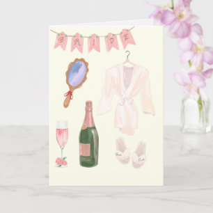 Bride Getting Ready Wedding Card