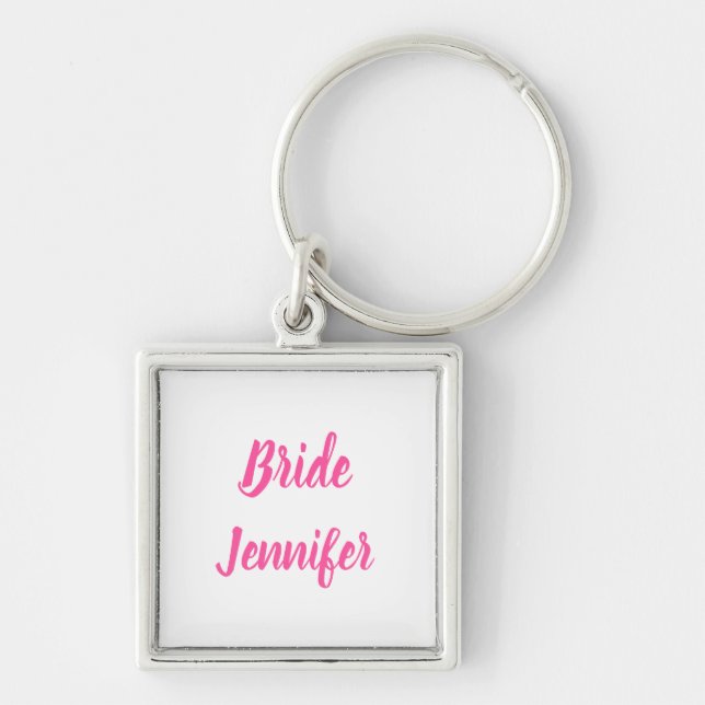 Bride Gift Custom Name Gifts Wedding  Keychain (Front)