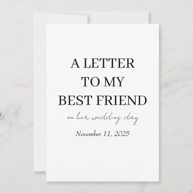 Bride Gifts | Personalized "To My Best Friend" Car Thank You Card (Front)