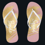 Bride Gifts Sandals Elegant Gold and Black Design<br><div class="desc">Wedding Bridal Party Gifts Flip-Flops. "Elegant Gold and Black" design. Text or not to text, that is up to you! Wonderful to buy for yourself and/or great bridal gifts or other celebratory occasions! Enjoy!!! Personalize by changing out text. Choose your favourite font style, colour, and size. Design elements can be...</div>