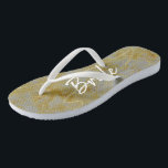Bride Gifts Sandals Silver Lining<br><div class="desc">Wedding Bridal Party Gifts Flip-Flops. "Silver and Gold Linings" design. Text or not to text, that is up to you! Wonderful to buy for yourself and/or great bridal gifts or other celebratory occasions! Enjoy!!! Personalize by changing out text. Choose your favourite font style, colour, and size. Design elements can be...</div>