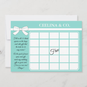 BRIDE Glam & Bling Shower Party Bingo Game Card