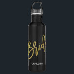 Bride Gold Glitter Script Personalized 710 Ml Water Bottle<br><div class="desc"></div>