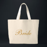 Bride Gold Large Tote Bag<br><div class="desc">This personalized name monogram cute vintage tote bag is best gift idea for bride and bridesmaids at weddings.</div>