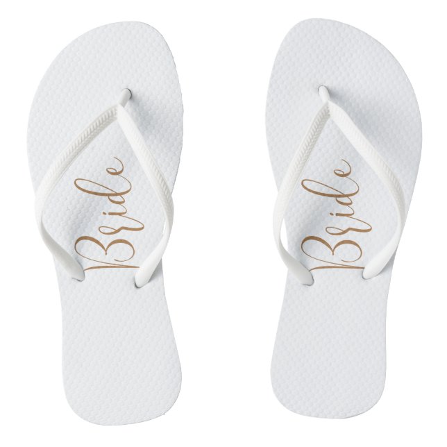 Bride Gold Script  Flip Flops (Footbed)