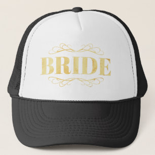 Bride Golden Scroll Trucker Hat