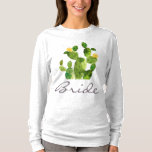 BRIDE GREEN WATERCOLOUR DESERT CACTUS FLOWER T-Shirt<br><div class="desc">If you need any further customisation or any other matching items,  please feel free to contact me at yellowfebstudio@gmail.com</div>