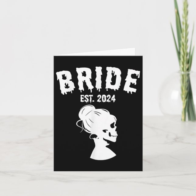 Bride Groom 2024 Skeleton Couples Matching Wedding Card (Front)