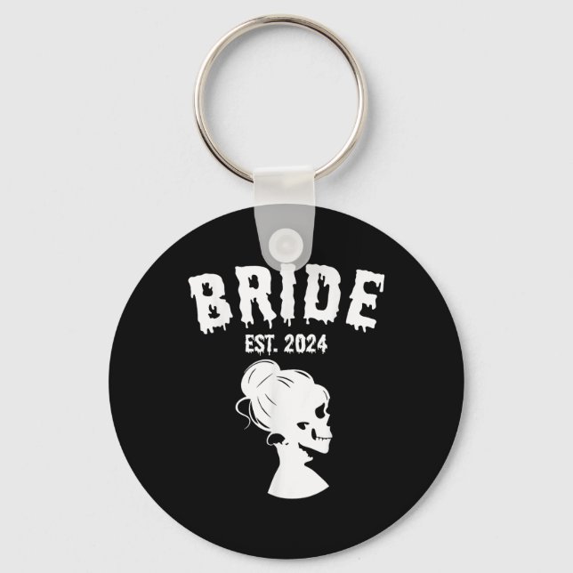 Bride Groom 2024 Skeleton Couples Matching Wedding Keychain (Front)
