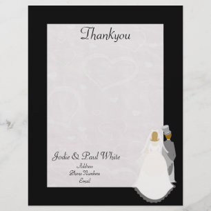 Bride & Groom - Black - Thankyou Letterhead