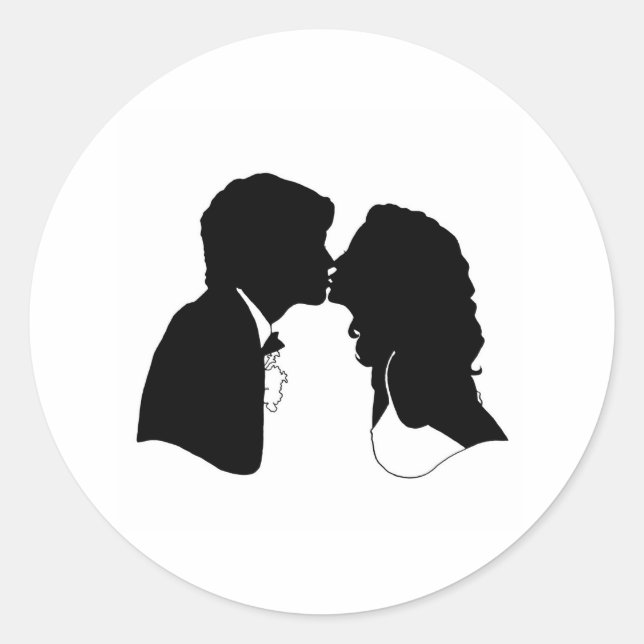Bride & Groom Classic Round Sticker (Front)