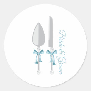 Bride & Groom Classic Round Sticker