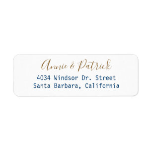 Bride & groom elegant names return address