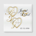 Bride & Groom Elegant White Wedding Keepsake Magne Magnet<br><div class="desc">Wedding Day Favour Magnets. A Wedding Day Keepsake from the Bride and Groom ready to personalize. If need be... you can delete all text and start fresh with your own text, colour and font choices with the Zazzle design tool area. ✔Note: Not all template areas need changed. 📌If you need...</div>