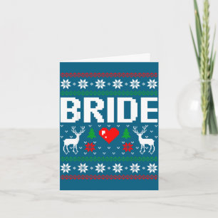 Bride groom engaged married couple ugly christmas card