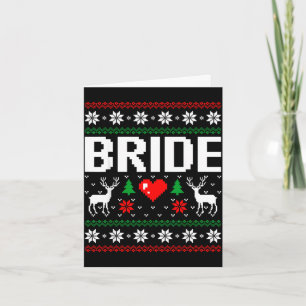 Bride groom engaged married couple ugly christmas card