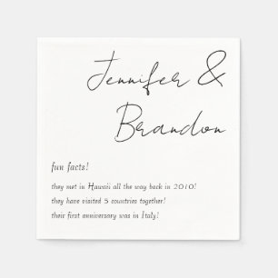 Bride & Groom Fun Facts Wedding Napkins