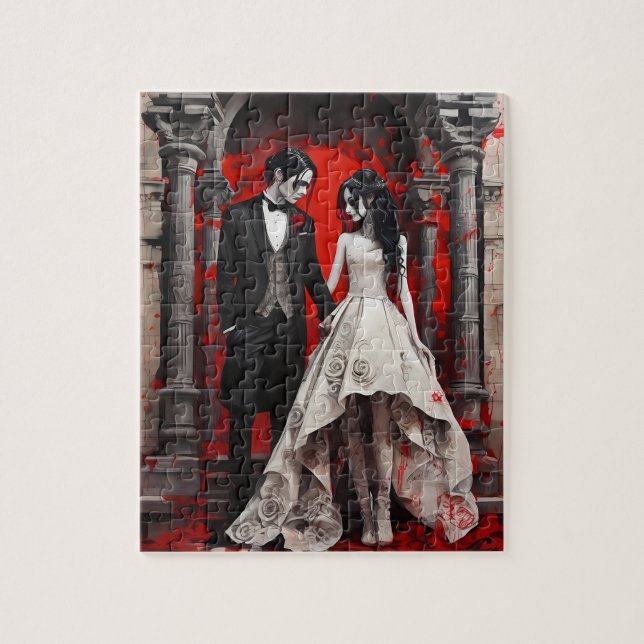 Bride & Groom Goths Jigsaw Puzzle (Vertical)