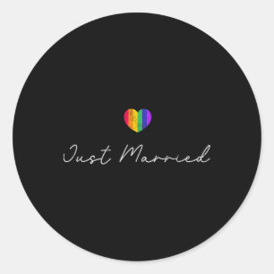 Bride Groom Lgbtq Bachelor Party Wedding Tee - Bla Classic Round Sticker