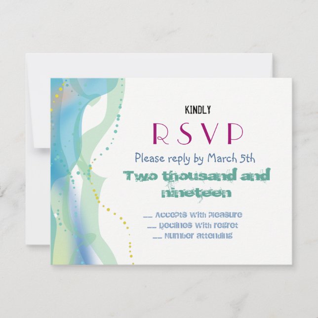 Bride & Groom Love Wedding Invitation reply card (Front)